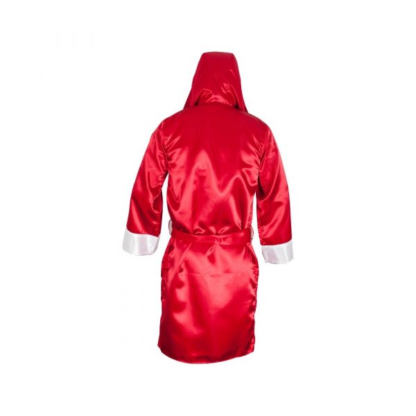 Bata de boxeo con capucha, color rojo/blanco