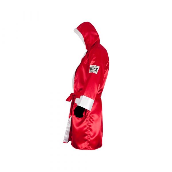 Bata de boxeo con capucha, color rojo/blanco