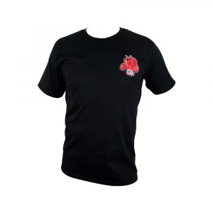 Camiseta de algodón con logo impreso, negro