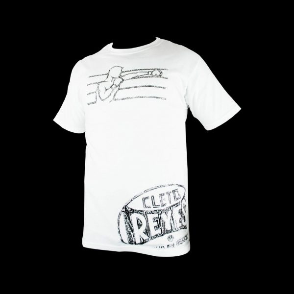 Camiseta de algodón con logo de boxeador, blanco