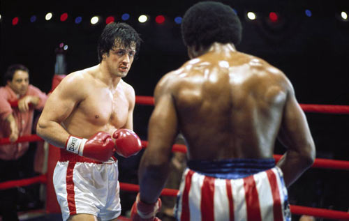 Rocky Balboa, el boxeador más famoso de la ficción, con los guantes Cleto Reyes.