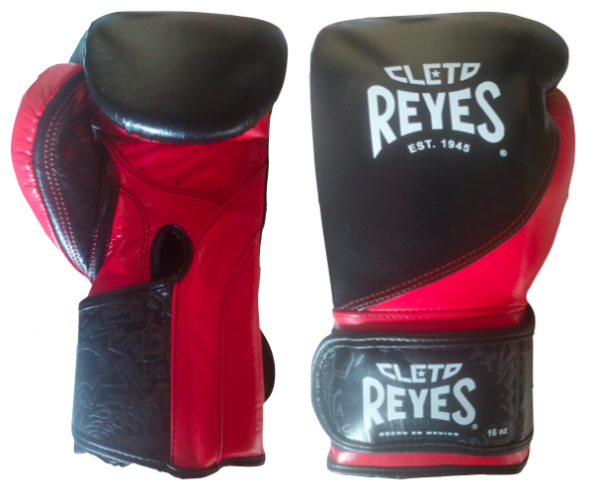 GUANTE DE ENTRENAMIENTO 100% AUTÉNTICA PIEL, C/VELCRO, NEGRO Y ROJO