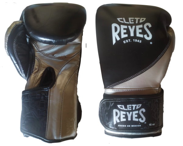 GUANTE DE ENTRENAMIENTO 100% AUTÉNTICA PIEL, C/VELCRO, NEGRO Y PLATINO